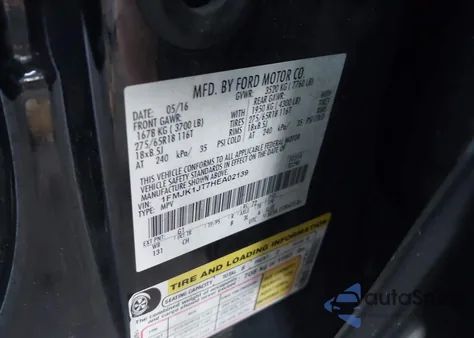 2017 Ford Expedition El Xlt из США, поврежденный, VIN 1FMJK1JT7HEA02139